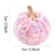 thumbnail image 6 of Pumpkins Halloween Decorations, Velour Artificial Glitter Pink Pumpkins for Halloween Thanksgiving Day, 6 of 9