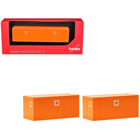 Mobile Offices Orange Set of 2 pieces 1/87 (HO) Scale Plastic Model by Herpa