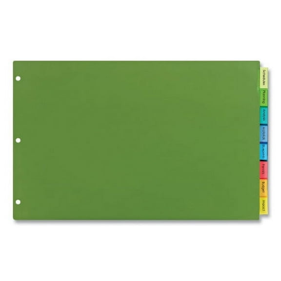 Avery Insertable Big Tab Plastic Dividers, 8-Tab, 11 x 17, Green, 1 Set, Each