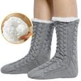 thumbnail image 4 of Loritta Women's Fuzzy Slipper Socks Winter Cozy Warm Thick Socks with Non-Slip Grippers, 2 Pairs, 4 of 7