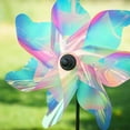 thumbnail image 2 of In the Breeze 2621 — 12-inch Striped Iridescent Pinwheel Spinner — Colorful Mylar Wind Spinner for Yards and Gardens, 2 of 5