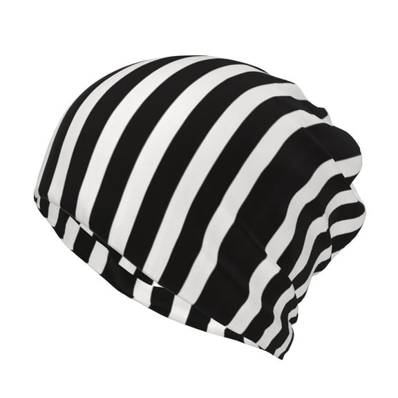 Black And White Stripes Beanie Skull Cap Lightweight Hip Hop Dwarf Hat Beanie Hat For Women Men