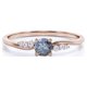 thumbnail image 1 of JeenMata Delicado Diseño Diamante de Sal y Pimienta de Talla Redonda de 0,6 Quilates con Moissanita; Anillo de Compromiso con 6 Piedras en Forma de Punta; Baño de Oro Rosa de 18 K sobre Plata, 1 of 6