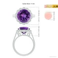 thumbnail image 6 of ANGARA Natural 4.75 ct Amethyst Scalloped Halo Ring in 14K White Gold for Women (Size-11mm) | February Birthstone, Birthday, Anniversary, Jewelry Gift for Women | Natural Amethyst Ring, 6 of 11