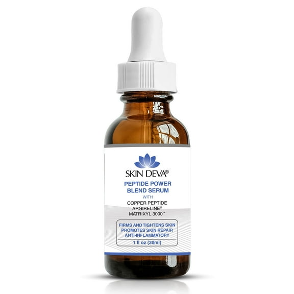 Skin Deva Peptide Power Blend Facial Serum with Copper Peptides, Argireline & Matrixyl 3000 – Fragrance Free, Vegan, 1 fl oz