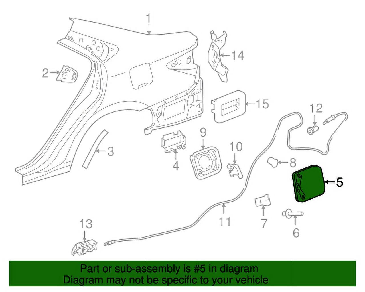Genuine OE Toyota Fuel Door 77350-06130