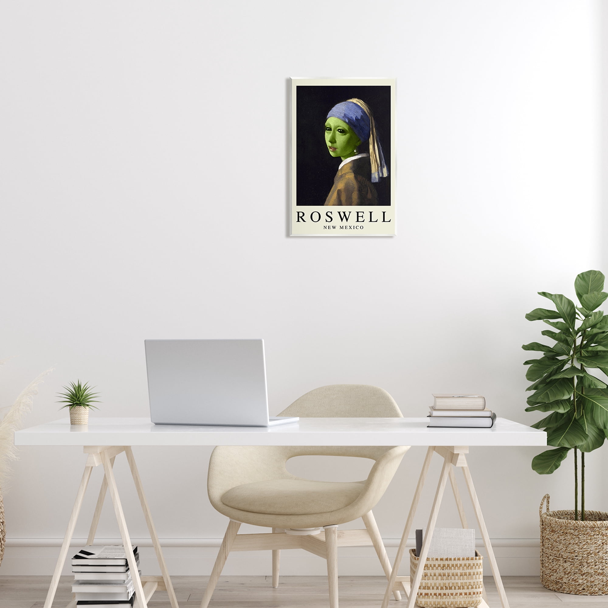 Stupell Industries Funny Alien Girl Roswell NM Travel & Places Painting Unframed Art Print Wall Art