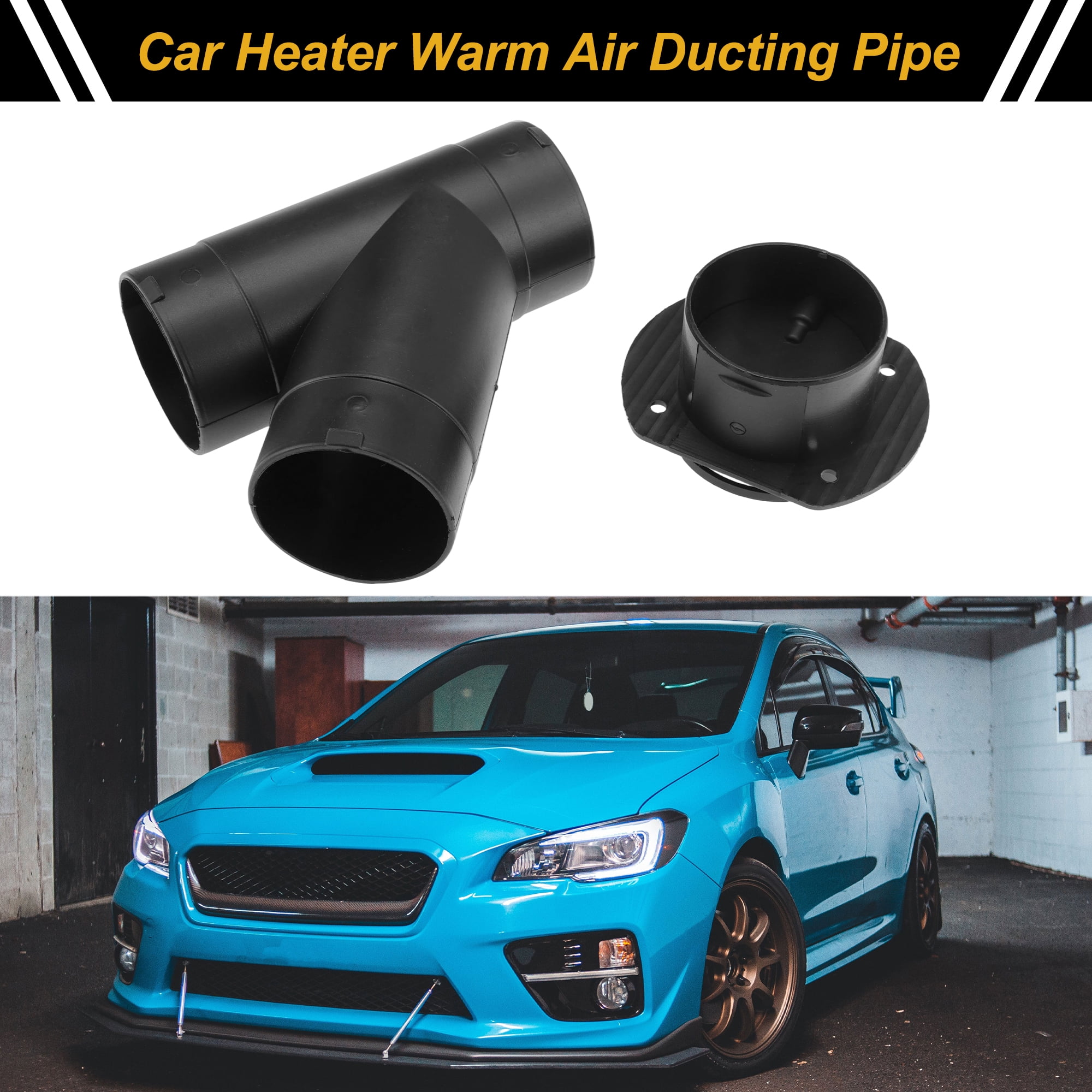 Car Heater Warm Air Ducting Pipe 60 mm Y Shape Outlet Connector Diesel Heater Duct Connector for Parking Caravan Heaters Black Plastic 1 Pcs