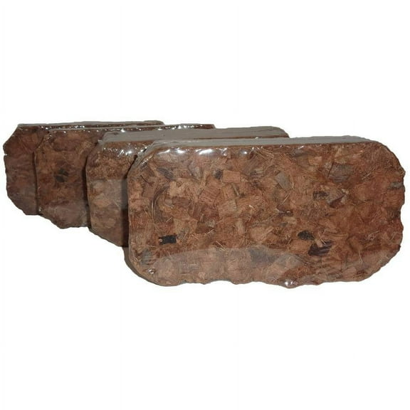Bosmere Coir Chips Brick, Compressed Coconut Coir Mulch, Orchids and Terrariums (4 Pack)