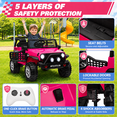 thumbnail image 5 of Joyracer 24V 2 Seater Kids Ride on Truck with Remote Control, 4×200W Motor, Electric Battery Powered Toys Car w/ 4 Wheels Spring Suspension, 3 Speeds, LED Lights, Bluetooth Music, Rose Pink, 5 of 14