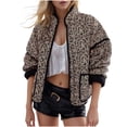 thumbnail image 2 of Parkas de manga larga para mujer, chaquetas acolchadas cálidas para mujer, chaqueta acolchada de manga larga con estampado floral, abrigos con bolsillos, blusa para mujer, 2 of 6
