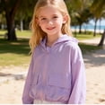 thumbnail image 6 of Purcolt Girls UPF 50+ Hoodies Lightweight Sun Protection Long Sleeve Full Zip Up Jackets Breathable Comfortable Loose Fit Hooded Coat with Pockets, 6 of 9