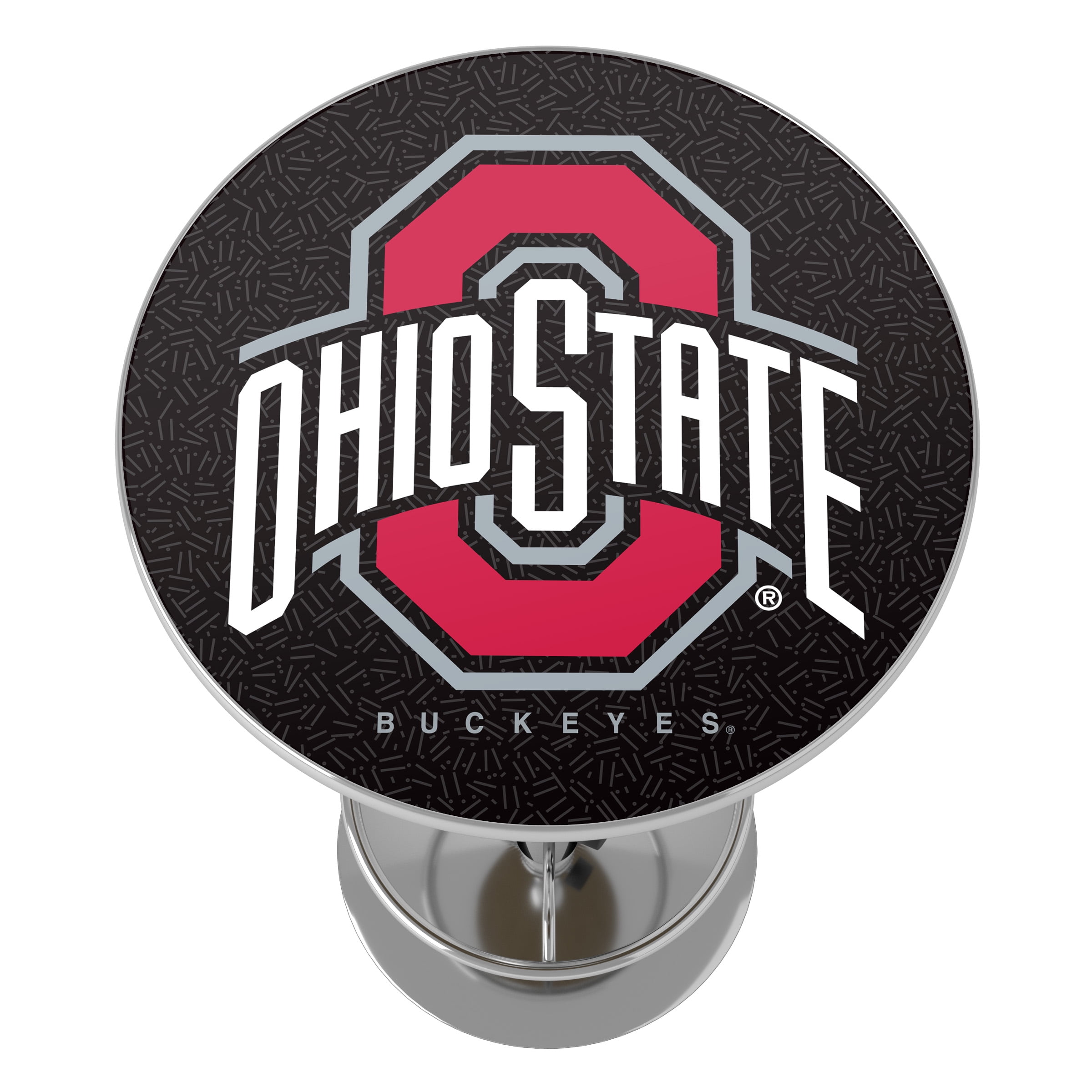 Ohio State University Logo Black Bar Table with Adjustable Footrest and Acrylic Top