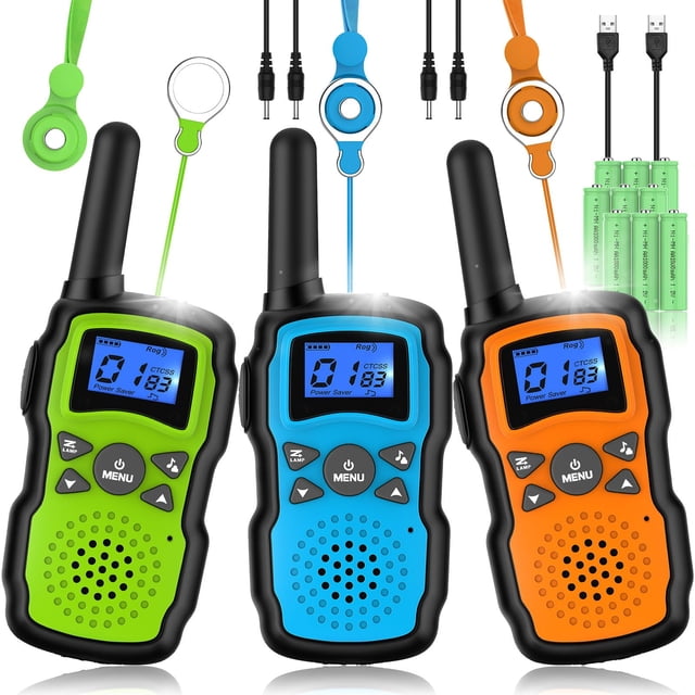 Walkie Talkies Wishouse M8 recargables para niños y adultos, paquete de 3