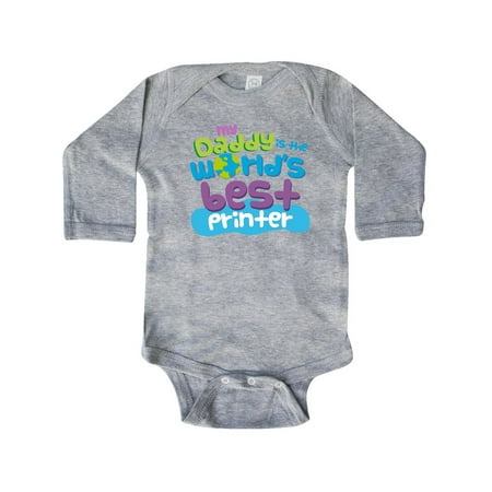 

Inktastic My Daddy is the World’s Best Printer Gift Baby Boy or Baby Girl Long Sleeve Bodysuit