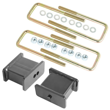 LABLT 4" Rear Leveling Lift Block Kit Suspension Leaf Spring Replacement for 2007-2018 Chevy Silverado GMC Sierra 1500