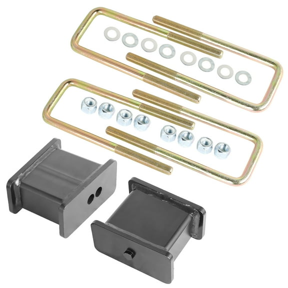 LABLT 4" Rear Leveling Lift Block Kit Suspension Leaf Spring Replacement for 2007-2018 Chevy Silverado GMC Sierra 1500