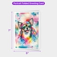 thumbnail image 5 of Hippie Chihuahua Portrait Watercolor Tie-Dye Vintage Styles 5x7in Folded Greeting Card Dog Lover Gifts Idea Single Note Card with Envelope - 00014, 5 of 5