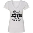 thumbnail image 3 of Inktastic Best Sister Ever Women's V-Neck T-Shirt, 3 of 5