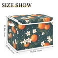 thumbnail image 5 of Yayeee Collapsible Cube Storage Bin with Lid Fabric Closet Decorative Basket with Handles, Blue Floral Oranges, 5 of 7