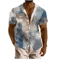 thumbnail image 2 of UVEASISHA Mens Beach Dress Shirt Big and Tall Tie Dye Print Vacation Shirts Short Sleeve Button Down Shirts Casual Cuban Collared Shirts Vintage Holiday Shirt Clearance Sales, 2 of 5