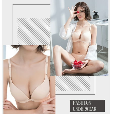

GeweYeeli Non-wired Bra Front Opening Lace Underwear Breathable Bralette Racerback
