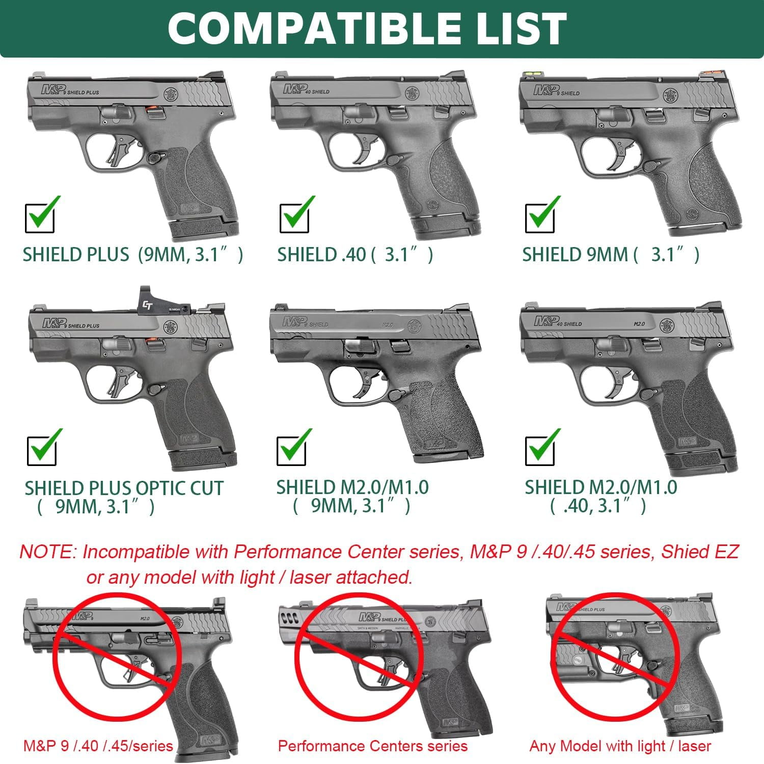 OWB Holster,Optic Cut For S&W M&P Shield Plus/M&P Shield M2.0/M&P Shield M1.0 /M&P Shield MICRO-COMPACT