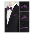 thumbnail image 5 of INSPIRE CHIC Men's Pre-Tied Bow Tie with Matching Pocket Squares Sets for Business Causal Dark Purple One Size, 5 of 5