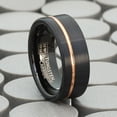 thumbnail image 6 of Metal Masters Mens Black Tungsten Carbide Ring Wedding Band Rose Goldtone Groove 8mm, 6 of 8