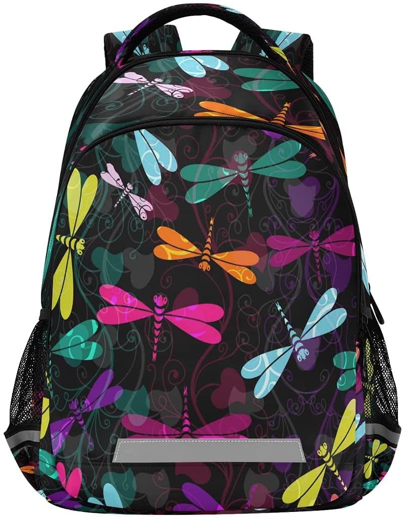 Laptop Backpack Boys Grils Dragonfly Purple School Bookbags Computer Daypack for Travel Hiking Camping