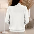 thumbnail image 5 of Sweaters for Women Knitted Crew Neck Long Sleeve Comfy Sweater Casual Trendy Dressy Wear Tops Outdoor Fall Pullover White XL, 5 of 6