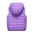 thumbnail image 4 of Boys Jacket,Girls Down Vest Sleeveless Hooded Jacket Warm Solid Winter Outerwear for Kids,Shirt Jacket,03 Purple,12-15 Years, 4 of 7