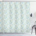 thumbnail image 1 of Calla Lily Shower Curtain, Art Pattern with Outline Zantedeschia on Pastel Colored Weathered Background, Fabric Bathroom Set with Hooks, 69W X 70L Inches, Multicolor, by Ambesonne, 1 of 3