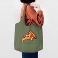 thumbnail image 6 of XMXT Canvas Tote Bag, Melting Cheese Pizza Green Large Handbag for Women, Shopping Working Travel, 6 of 7