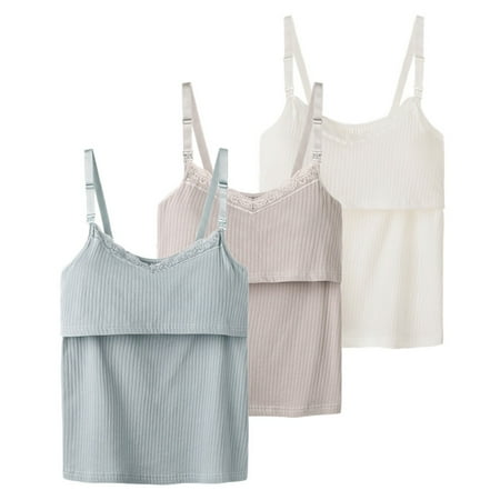 

Valcatch Women s Maternity Nursing Tank Tops Breastfeeding Cami Clothes 3-Pack