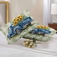 thumbnail image 2 of Blue Truck Yellow Sunflower Waterproof Outdoor Throw Pillow Covers 12''x20'' Pack 2, Pillow Cases Cushion Cover with Zipper, Sage Green Plaid Vintage Summer Washable Pillowcase for Poolside Sofa, 2 of 9