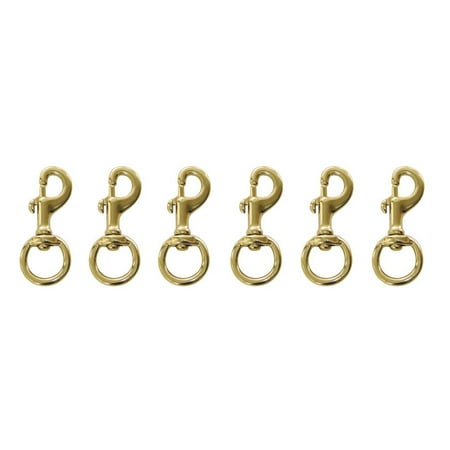

Lot Of (6) 3/4 x 3-1/8 Brass Plated Heavy Duty Swivel Round Eye Bolt Snaps 40380-6