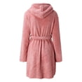 thumbnail image 2 of LilyLLL Plus Size Womens Fleece Sherpa Hooded Bathrobe Winter Loungewear Pajamas Dressing Gown, 2 of 5