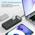 Surge Protector with USB Ports Flat Plug Extension Cord with 10