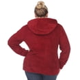 thumbnail image 3 of Plus Size Hooded Sherpa Jacket Red 1X, 3 of 6