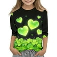 thumbnail image 1 of Tauxra Chandail de la Saint-Patrick pour Adultes, T-Shirt à Manches 3/4 Imprimé Col Rond, T-Shirt Graphique Trèfle Décontracté à Manches Longues pour Activités Festives, 1 of 6