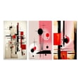 thumbnail image 2 of Designart "Retro Illustration Red and Blue Palette" Modern Geometric Wall Art Set Of 3 - Red Abstract Gallery Set For Office Decor, 2 of 7