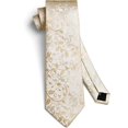 thumbnail image 6 of HISDERN Gold Paisley Mens Tie Handkerchief Floral Necktie & Pocket Square Set Wedding Classic Tie, 6 of 8
