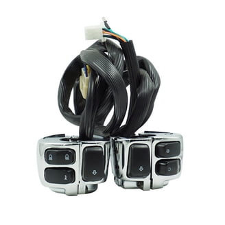 Motorcycle Handlebar Switch - 2 Pcs Universal 1" Clamp, Headlight Turn Signal Horn Control, ABS & Aluminum Alloy (Silver)