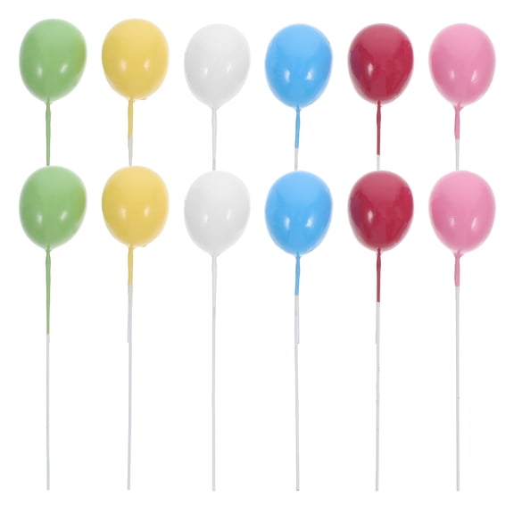 Topbathy Balloon Cupcake Toppers Foams Assorted Color 12 Pcs