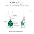 thumbnail image 6 of Rosec Jewels Lab Grown Emerald Teardrop Pendant Necklace - 8X10 mm - AAAA Grade - Emerald Moissanite Necklace - with Jewelry Box, 925 Sterling Silver, 6 of 7
