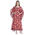 thumbnail image 1 of Moomaya Boat Neck Caftan Rayon Cover Up Printed Cold Shoulder Kaftan Maxi Dress, 1 of 6