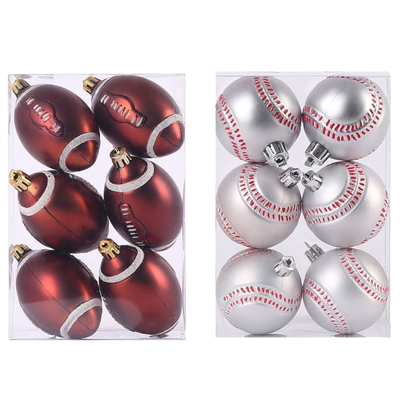 Milisten 1Set Hanging Balls for Christmas Sports Design Assorted Color Plastic Party Decorations