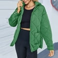 thumbnail image 5 of Jjayotai Womens Quilted Puffer Jacket Clearance, Hooded Long Sleeve Zip Up Winter Coat, Lightweight Warm Jackets with Pockets Green L, 5 of 6