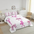 thumbnail image 3 of Erosebridal Cheerleading Cheerleader Comforter Sets Queen Size,Cheer Team Bedding Queen Comforter Set,Kawaii Bow Bedding Sets Queen with Comforter,Dreamy Room Decoration,Reversible,3 Pieces, 3 of 8